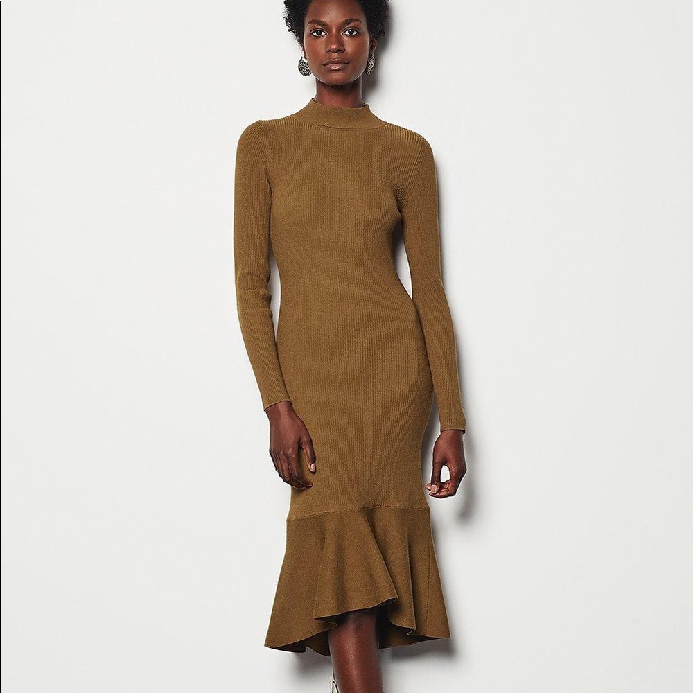❌SOLD❌ Karen Millen Drape Skirt Rib Knit Dress